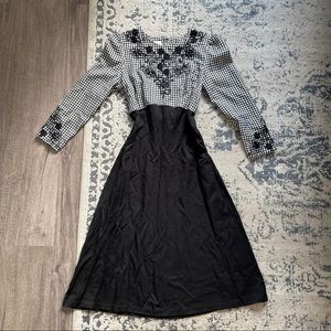 True Vintage 1980 Black and White Babydoll Dress